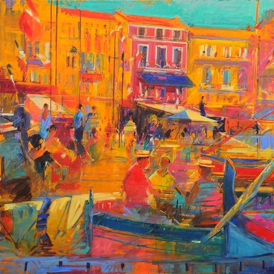 Bonjour Saint-Tropez, 2022 (óleo sobre tela) de Peter Graham