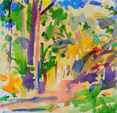 Floresta tropical de Maui, 2023 (aguarela) de Peter Graham