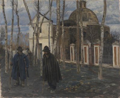 Mendigos fora de S. Giuliano, perto de Pompeia. 1904-05 de Peter Hansen
