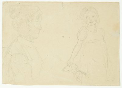 Estudo da esposa e filha do artista de Peter Hansen
