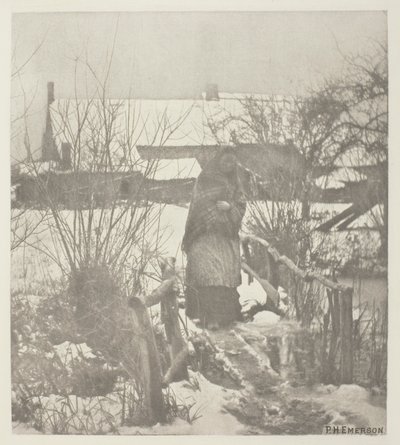 Um Caminho Escorregadio - Cena de Inverno (Norfolk) de Peter Henry Emerson