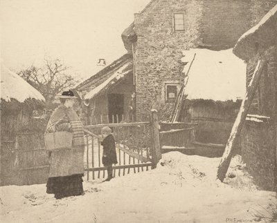 Ir ao mercado - um cenário de inverno de Peter Henry Emerson