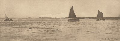 Em Breydon Water - O nevoeiro marítimo está a chegar de Peter Henry Emerson