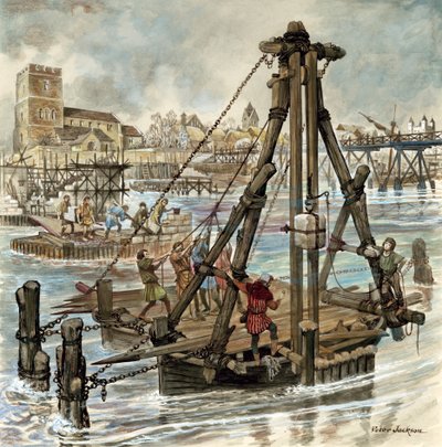 Edifício da antiga ponte de Londres de Peter Jackson