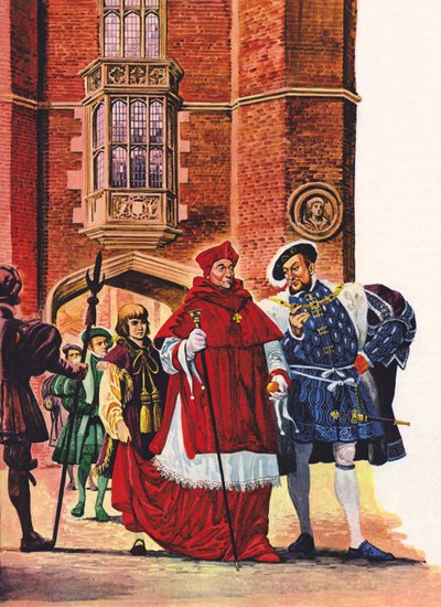 Cardeal Wolsey e o rei Henrique VIII em Hampton Court de Peter Jackson