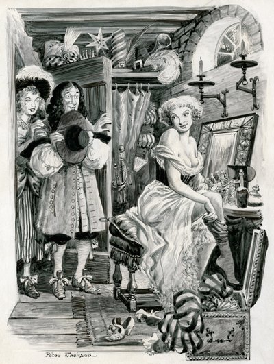 King Charles II visitando Nell Gwynn em seu camarim de Peter Jackson