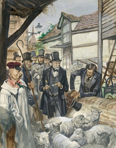 Louis Pasteur vê os resultados de sua experiência com uma vacina contra o antraz de Peter Jackson