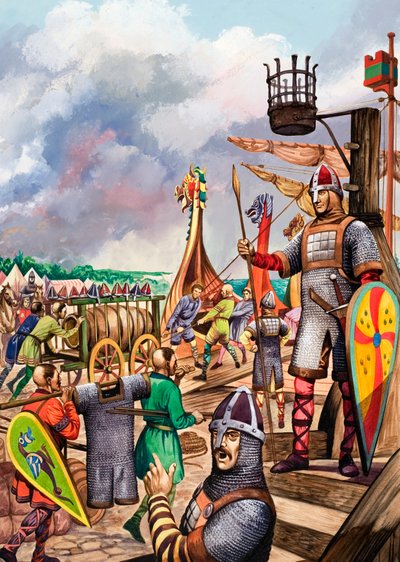 Normandos se preparando para a invasão da Inglaterra em 1066 de Peter Jackson
