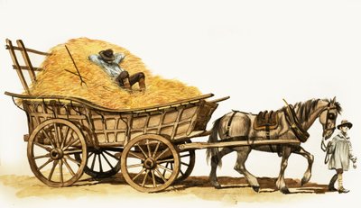 Era uma vez ... vida da aldeia cem anos atrás. Montando o Haycart de Peter Jackson