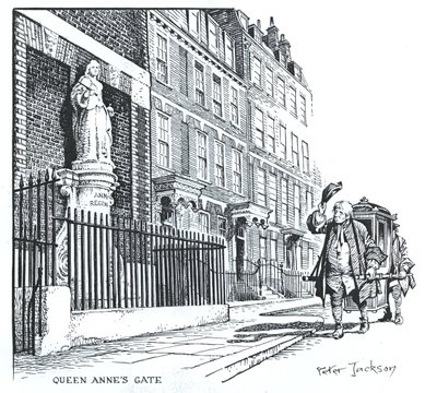 Queen Anne&39;s Gate, Londres (tinta no papel) de Peter Jackson