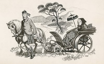 Rainha Victoria e John Brown (tinta no papel) de Peter Jackson