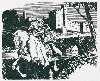 A fuga de Dorothy Vernon de Haddon Hall (litografia) de Peter Jackson