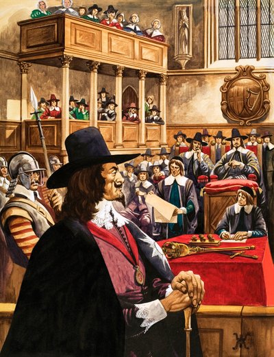 O julgamento do rei Carlos primeiro em Westminster Hall de Peter Jackson