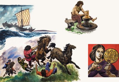 Quando os Celtas chegaram à Grã-Bretanha, ilustração de 