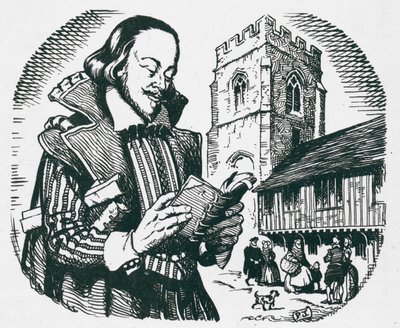 William Shakespeare, o poeta de Straford on Avon (litografia) de Peter Jackson