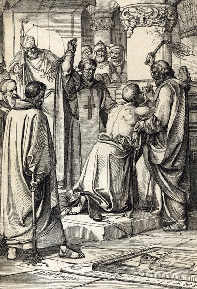 O Rei Henrique II de Inglaterra (1133-1189) implica no assassinato de Thomas Becket a penitência da fé no túmulo do arcebispo de Peter Johann Nepomuck Geiger