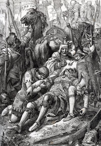 Rei Guilherme, o Conquistador, feridas do seu filho Robert II da Normandia dit Courteheuse (1051-1134) na fortaleza de Gerberoy de Peter Johann Nepomuck Geiger