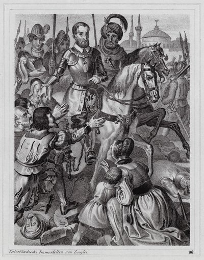 Carlos V liberta os escravos cristãos de Tunes de Peter Johann Nepomuk Geiger