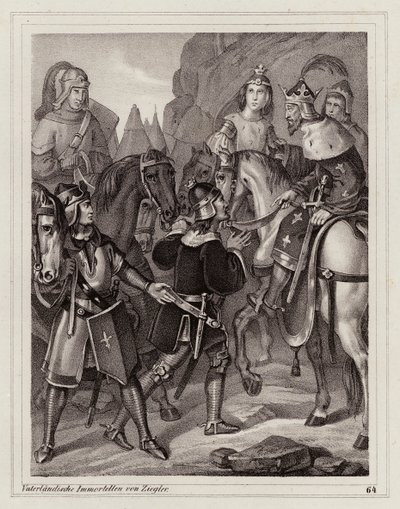 Luís, o Piedoso, Rei dos Francos e Sacro Imperador Romano-Germânico (gravura) de Peter Johann Nepomuk Geiger
