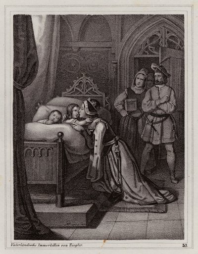 Margarida da Sicília deixa os seus filhos de Peter Johann Nepomuk Geiger
