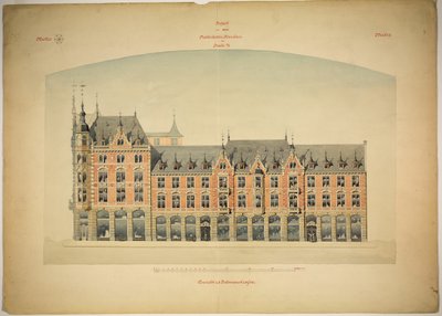 Rathskeller novo edifício, Halle (Saale), Saxônia-Anhalt, Alemanha, Elevação de Peter Joseph Weber
