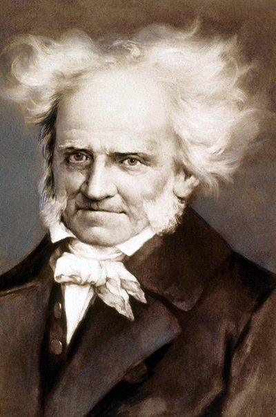 O filósofo alemão Arthur Schopenhauer (1788-1860) foto após pintura de Peter Kramer de Peter Kramer