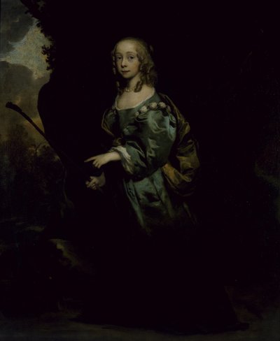 Retrato de uma jovem rapariga em verde (óleo sobre tela) de Peter Lely