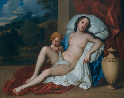 Retrato de uma jovem mulher (Barbara Villiers ou Nell Gwyn) e de uma criança, como Vénus e Cupido de Peter Lely