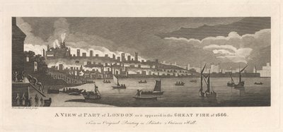 Uma Vista de Parte de Londres como apareceu no Grande Incêndio de 1666 de Peter Mazell