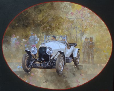Bentley de 3 litros em Kelmarsh (óleo sobre tela) de Peter Miller