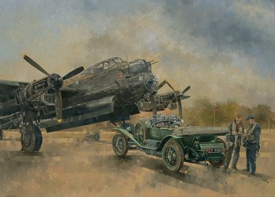 A Lancaster and a Bentley, 2000 (óleo sobre tela) de Peter Miller