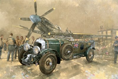 Bentley e Spitfire (óleo sobre tela) de Peter Miller