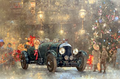 Christmas Bentley (óleo sobre tela) de Peter Miller