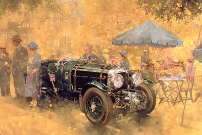 Festa no jardim com o Bentley (óleo sobre tela) de Peter Miller