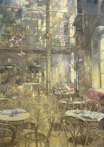 The Vienna Cafe, Oxford Street (óleo sobre tela) de Peter Miller