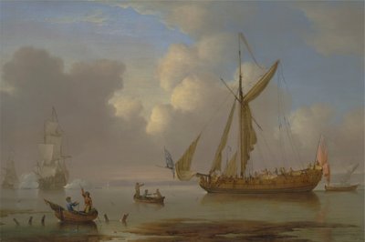 Royal Yacht Becalmed at Anchor de Peter Monamy