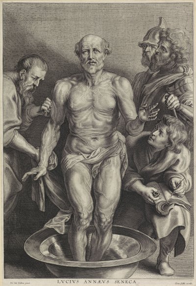 A Morte de Sêneca, gravada por Alexandre Voet II de Peter Paul (after) Rubens
