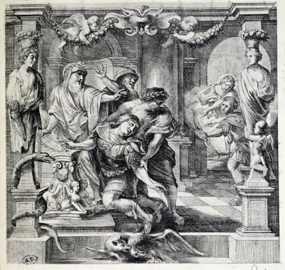 A morte de Aquiles, depois de Pierre Paul (Pierre-Paul) Rubens (ou Peter Paul ou Petrus Paulus) (1577-1640), Flandres de Peter Paul (after) Rubens