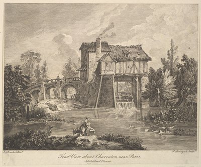 Primeira vista de Clarenton perto de Paris, meados do século XVIII. de Peter Paul Benazech