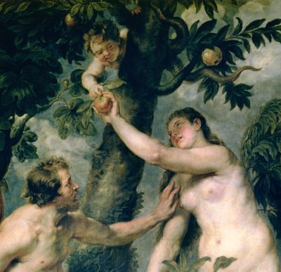 Adão e Eva (copiado da pintura de Ticiano) (detalhe de 51710) de Peter Paul Rubens