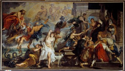 Apoteose de Henrique IV (1553-1610) e proclamação da regência de Maria de Medicis (1573-1642) em 1610. Pintura de Pierre Paul (Pierre-Paul) Rubens (ou Peter Paul ou Petrus Paulus) (1577-1640), escola flamenga de Peter Paul Rubens