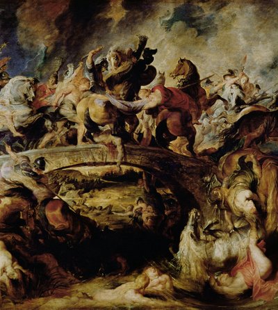 Batalha das Amazonas e dos Gregos (detalhe), c.1617 de Peter Paul Rubens