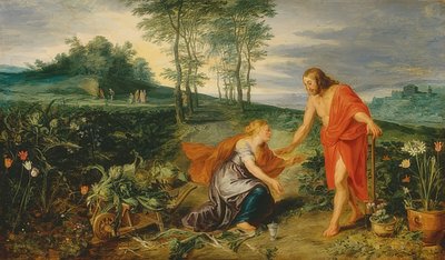 Cristo aparece a Maria Madalena na manhã de Páscoa (Noli me tangere). Por volta de 1626 de Peter Paul Rubens