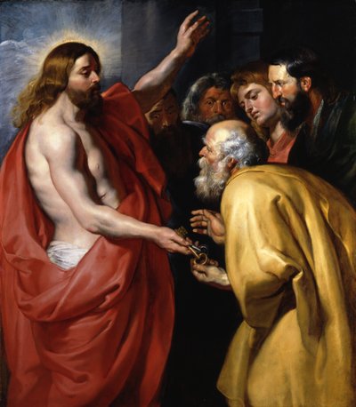 Cristo entrega as chaves do Céu a São Pedro de Peter Paul Rubens