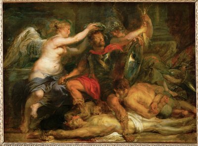 Coroação do vencedor, c.1630 (pintura sobre madeira de carvalho) de Peter Paul Rubens
