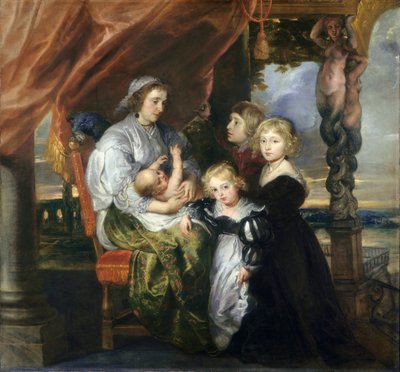Deborah Kip, esposa de Sir Balthasar Gerbier e seus filhos, c.1629-30 de Peter Paul Rubens