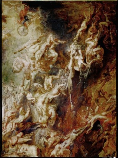 A queda do inferno dos condenados de Peter Paul Rubens