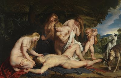 A morte de Adonis (Vênus chora Adonis). Por volta de 1614 de Peter Paul Rubens