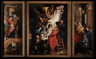 Descida da Cruz, c.1612-14 (óleo sobre painel) de Peter Paul Rubens
