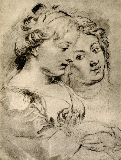 Estudo detalhado sobre duas garotas de Peter Paul Rubens